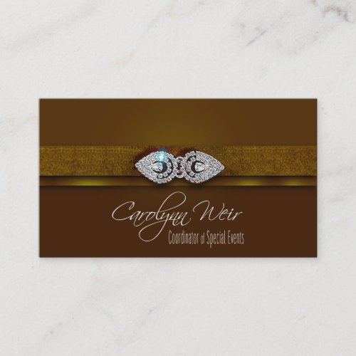"Bejeweled" - Glamorous Elegant Event Planner Business Card