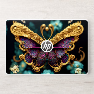 Bejeweled Gold Gemstone Butterfly HP Laptop Skin