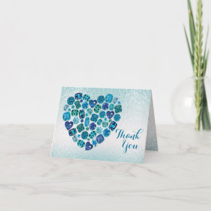 Bejeweled Heart Thank You Note Card