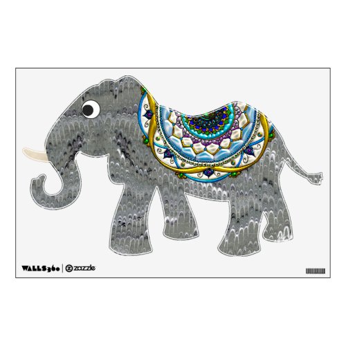 Bejeweled Indian Elephant Wall Sticker