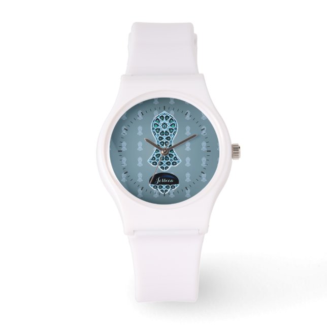 Bejeweled Sandal of The Prophet (Blue/Green) Watch (Front)