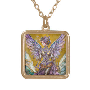 Bejeweled Sugar Plum Fairy Gold Plated Necklace