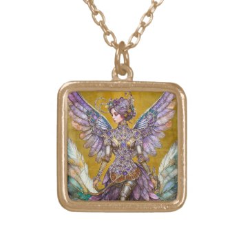 Bejeweled Sugar Plum Fairy Gold Plated Necklace by HolidayChristmasShop at Zazzle