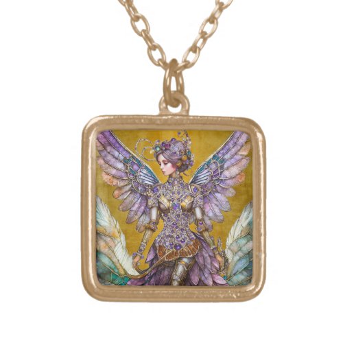 Bejeweled Sugar Plum Fairy Gold Plated Necklace