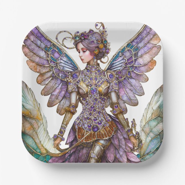 Bejeweled Sugar Plum Fairy Paper Plates (Front)
