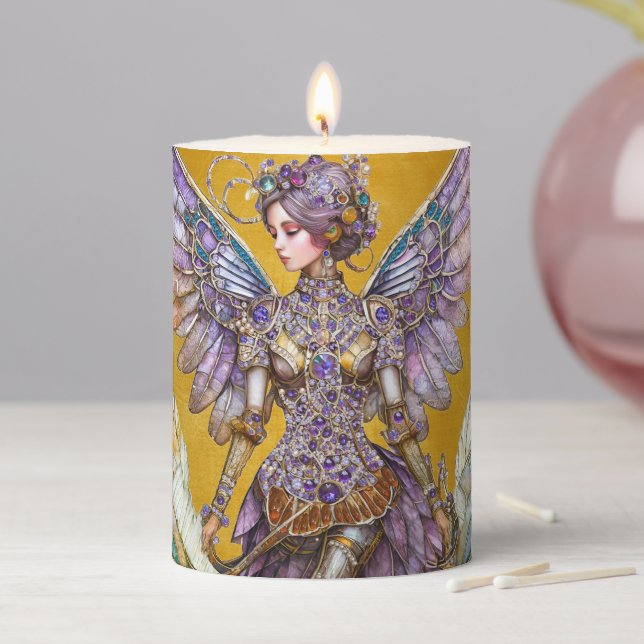 Bejeweled Sugar Plum Fairy Pillar Candle (In Situ)