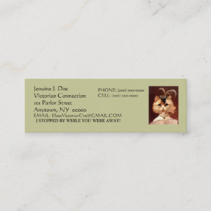 BEJEWELED VICTORIAN PARLOR CAT CALLING/CONTACT CRD MINI BUSINESS CARD