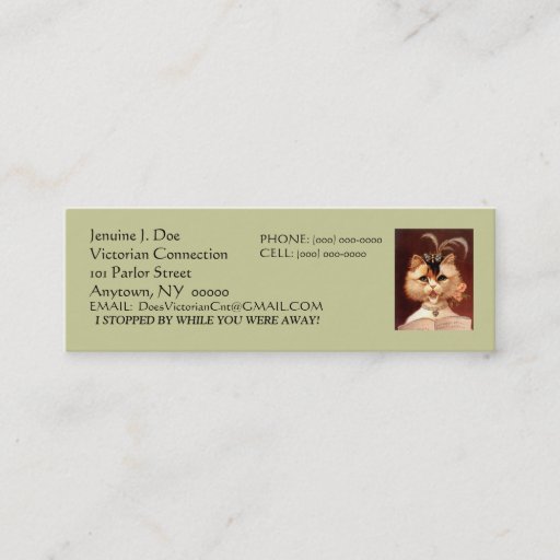 Customizable BEJEWELED VICTORIAN PARLOR CAT CALLING/CONTACT CRD BUSINESS CARD TEMPLATES