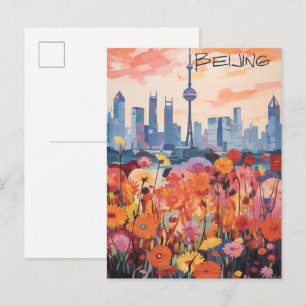 Bejing China Travel City Aesthetic Postcard