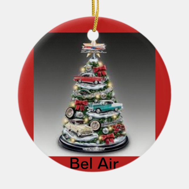 Bel Air Christmas Tree on a Circle Ornament (Front)