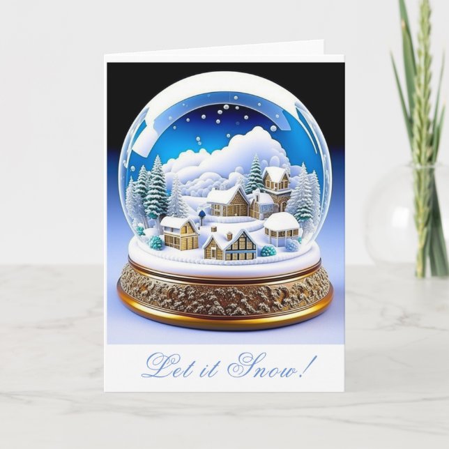 Bela Brown Christmas Snow Globe Card (Front)