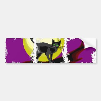 Bela Cat on Purple Bumper Sticker