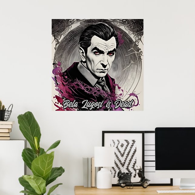 Bela Lugosi Gothic Post-Punk Art Print (Home Office)