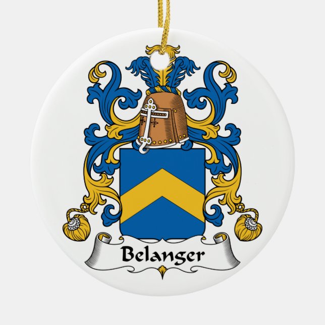 Belanger Family Crest Ceramic Ornament (Front)