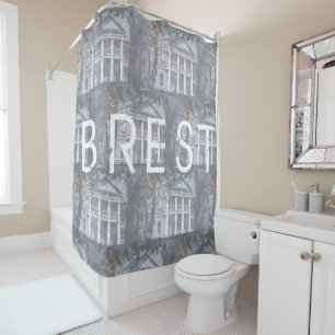 Belarus Беларусь Brest Брест Architecture Collage Shower Curtain