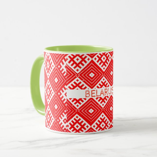 Belarus Беларусь Folk Pattern Coffee Mug Cup (Front Left)