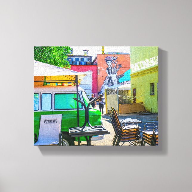 Belarus Беларусь Minsk Минск Architecture Graffiti Canvas Print (Front)