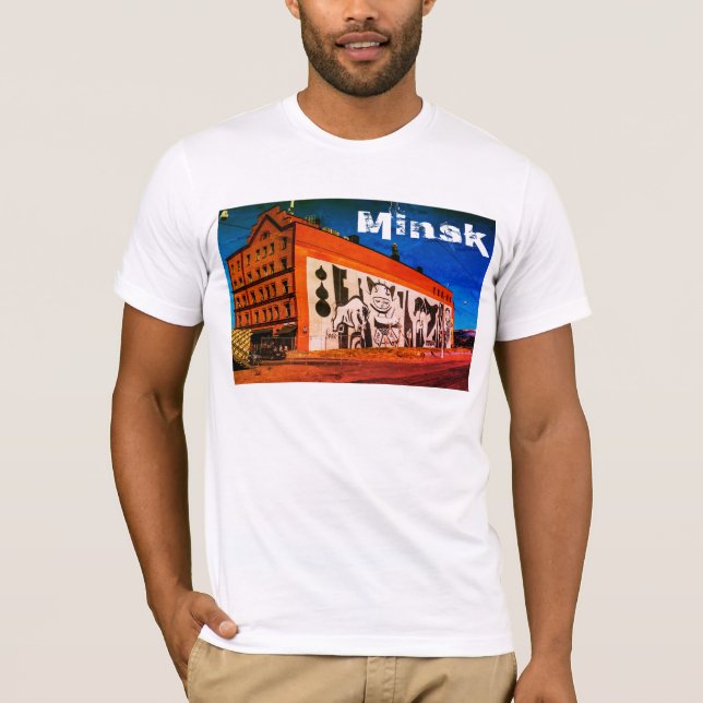 Belarus Беларусь Minsk Минск Architecture Graffiti T-Shirt (Front)