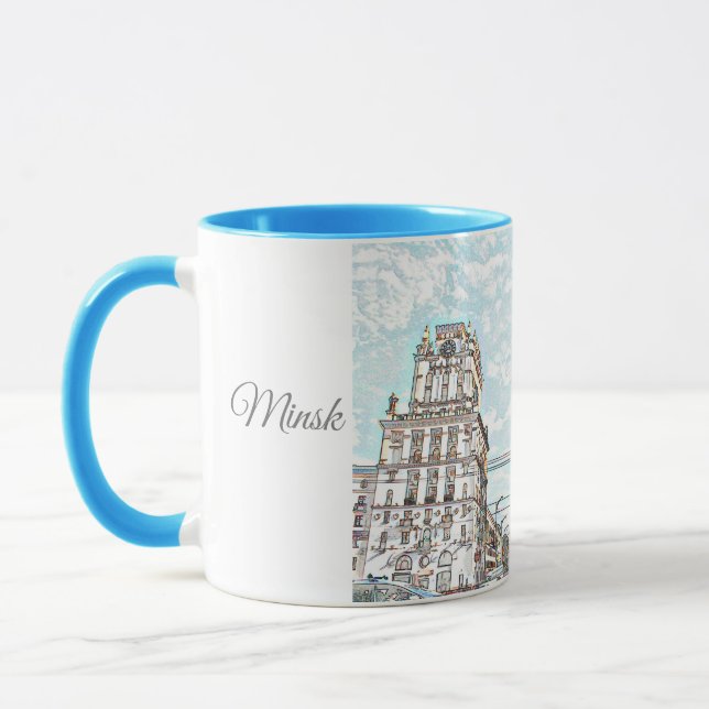 Belarus Беларусь Minsk Минск Architecture Mug Cup (Left)