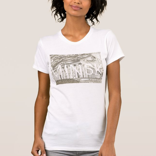 Belarus Беларусь Minsk Минск Architecture Sketch T-Shirt (Front)