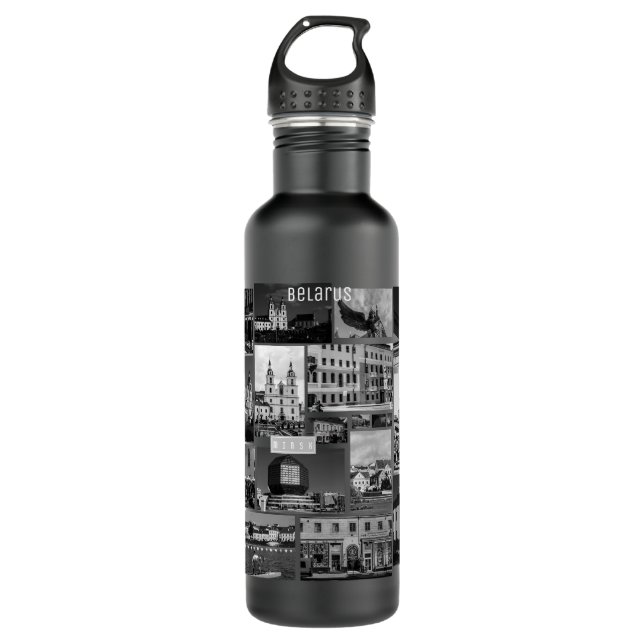 Belarus Беларусь Minsk Минск City Architecture Stainless Steel Water Bottle (Front)