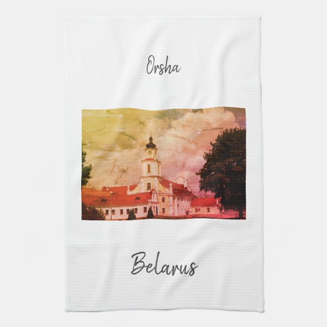 Belarus Беларусь Orsha Орша Architecture Kitchen Towel (Vertical)