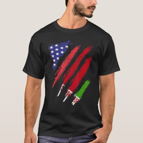 Belarus American Grown Flag USA Patriot Heritage M T_Shirt