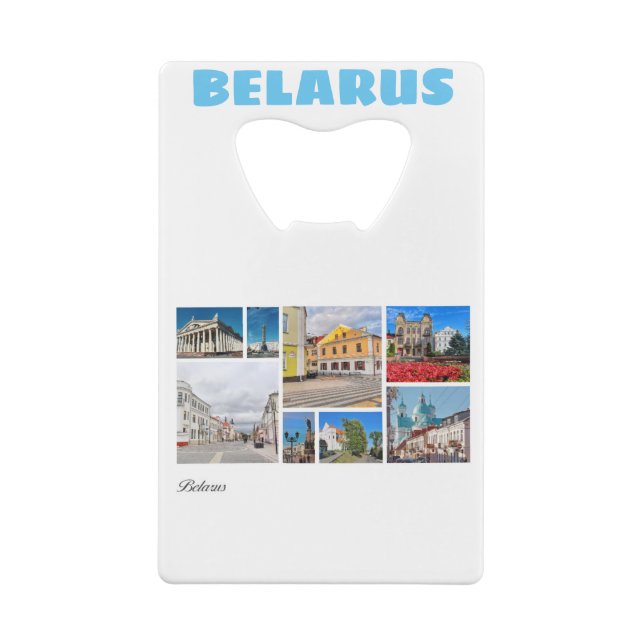 Belarus Architecture Collage Cities Bottle Opener (Back)