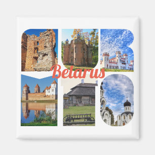 Belarus Architecture Nature Collage Magnet