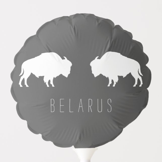 Belarus Belarusian Bison Зубр Беларусь Minimalism Balloon (Front)