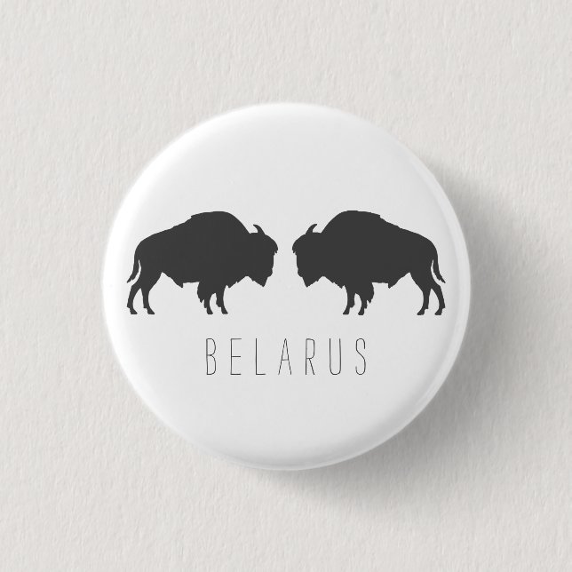 Belarus Belarusian Bison Зубр Беларусь Travel Button (Front)