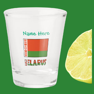 Belarus Belarusian Flag Green Personalized  Shot Glass