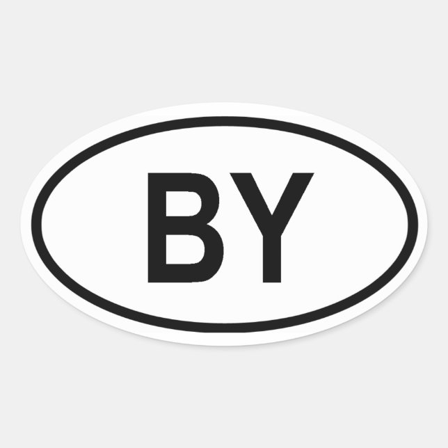 Belarus "BY" Oval Sticker (Front)
