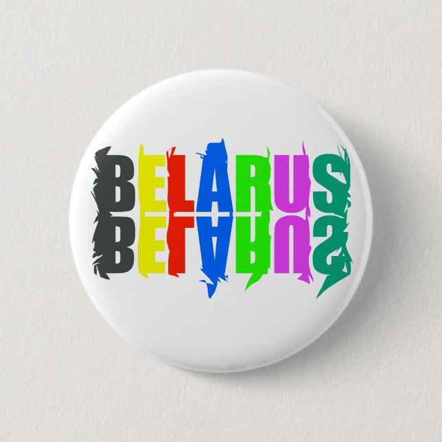 Belarus Colourful Happy Letters Button (Front)