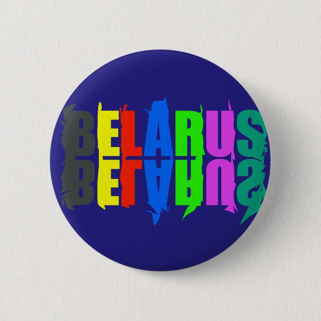 Belarus Colourful Happy Letters Button (Front)