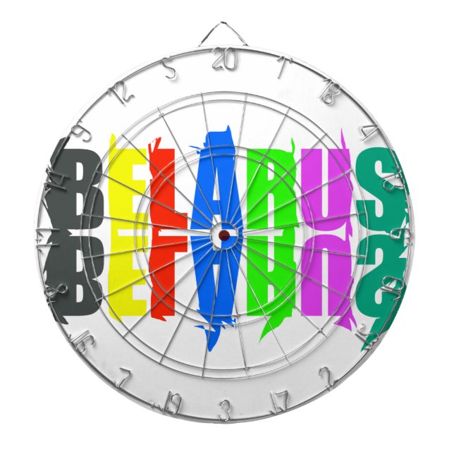Belarus Colourful Happy Letters Dart Board (Front)