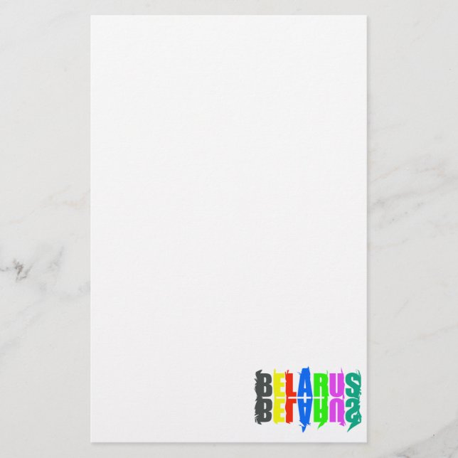 Belarus Colourful Happy Letters Stationery (Front)