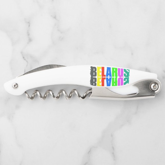 Belarus Colourful Happy Letters Waiter's Corkscrew (Back)