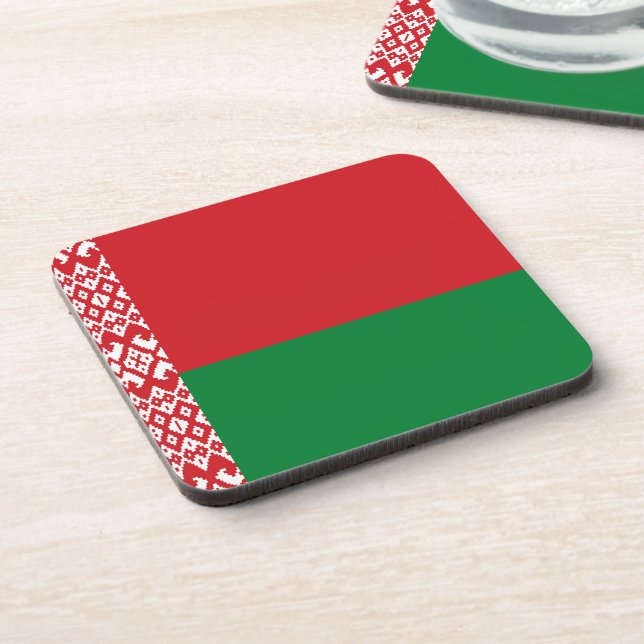 Belarus flag beverage coaster (Left Side)