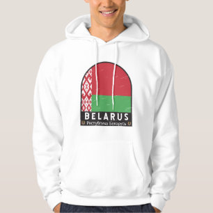 Belarus Flag Emblem Distressed Vintage Hoodie