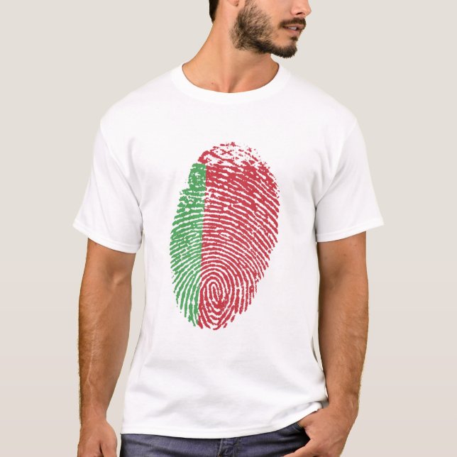 Belarus Flag Fingerprint Country Pride T-Shirt (Front)