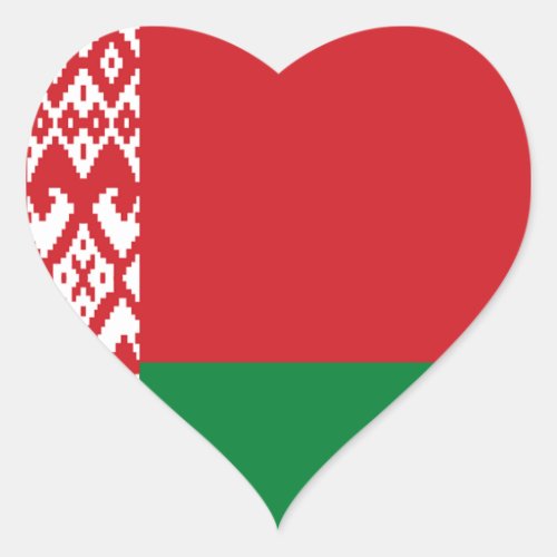 Belarus Flag Heart Sticker