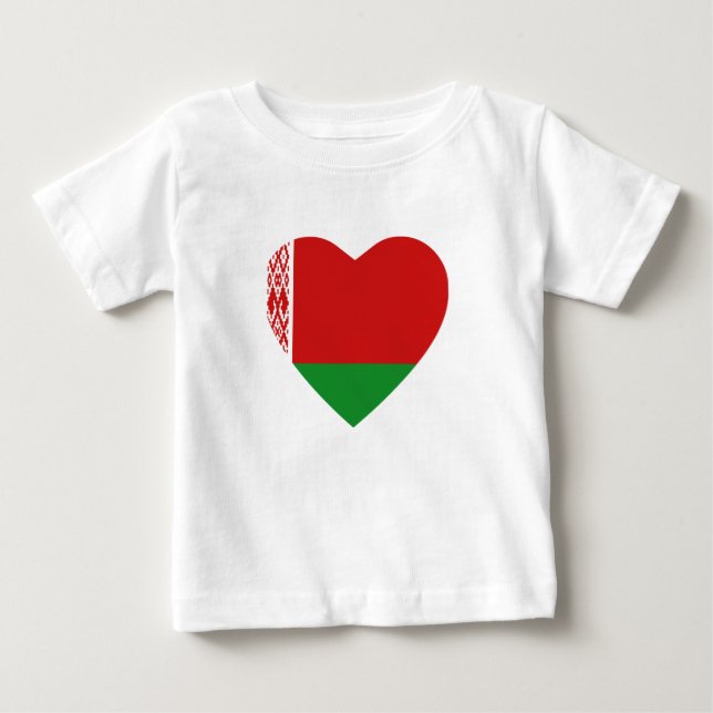 Belarus Flag Heart T-Shirt (Front)