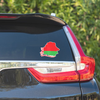 Belarus Flag In The Country Map Sticker