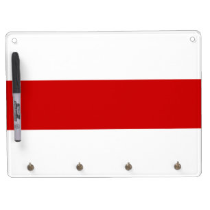 Belarus Flag (Red and White) Dry Erase Board With Keychain Holder