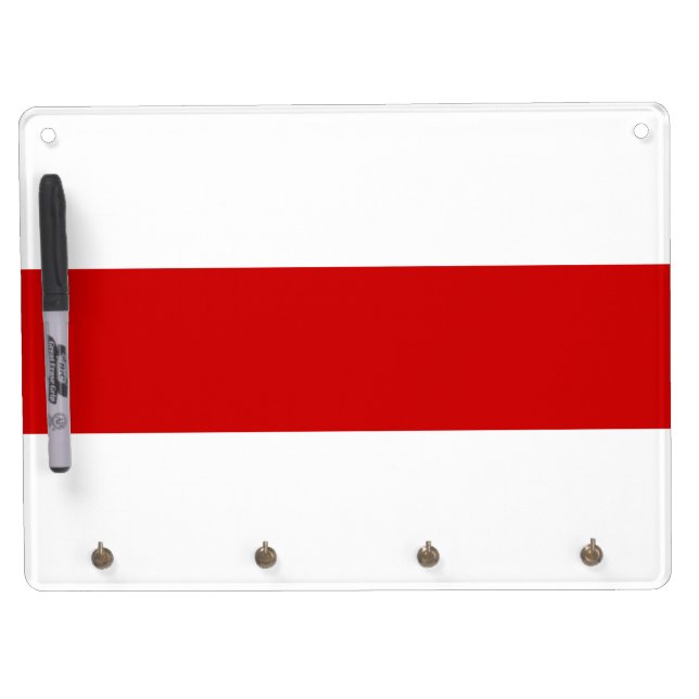Belarus Flag (Red and White) Dry Erase Board With Keychain Holder (Front)