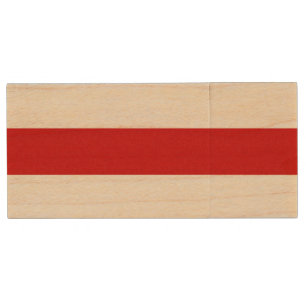 Belarus Flag (Red and White) Wood Flash Drive