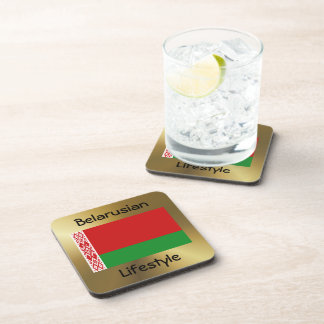 Belarus Flag+Text Coaster