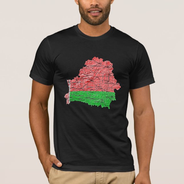Belarus Flagcolor Map T-Shirt (Front)