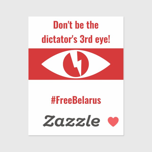 Belarus Free Democratic English - Third Eye Sticker (Sheet)